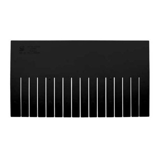 Plastic Divider, Black, 22 1/2 in L, 12 in H, 6 PK