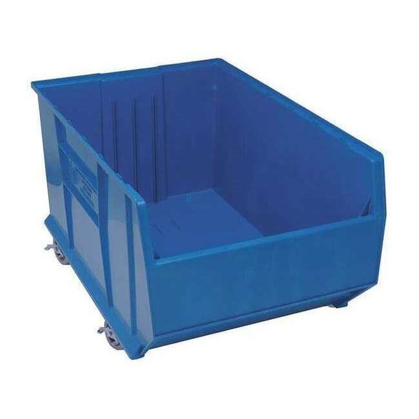 Mobile Storage Bin, Polypropylene, Blue, 17 1/2 in H, 23 7/8 in W, 35 7/8 in L