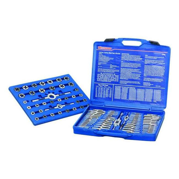 Manufacturer Varies Tap/Die Set,110 Pc,High Carbon Steel 1PZ54