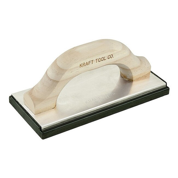 Kraft Tool Molded Rubber Float,10inx4in,Wood Handle PL398