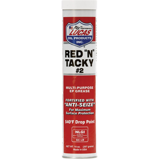 Lucas Oil Red 'N' Tacky 14 Oz. Tube Red Lithium Grease LUCA10005