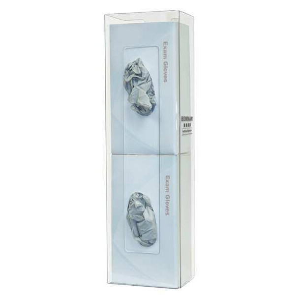 Glove Dispenser, PETG, Holds (2) Boxes ,Clear ,20-1/8 in H x 5-1/2 in W x 4 in D