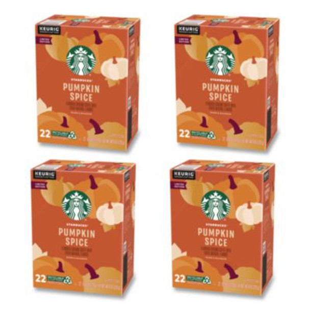 Starbucks® Pumpkin Spice Coffee, K-Cups, 22/Box, 4 Boxes/Carton 12412028