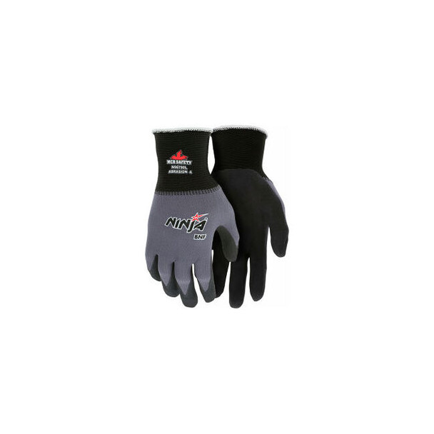 MCR Safety Ninja BNF Gloves 15 Gauge Nylon Nitrile Coated Palm/Fingertips 12 Pai