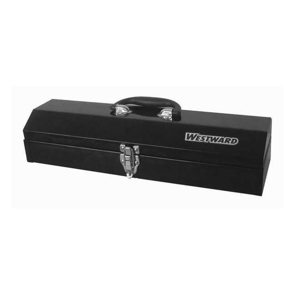 Westward WESTWARD Tool Box, Steel, Black, 19 in W x 4 in D x 6 in H 44ZJ85