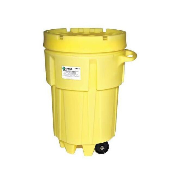 Enpac Open Head Salvage Drum, Polyethylene, 95 gal, Unlined, Yellow 1299-YE