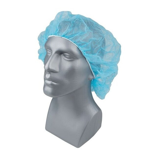 Condor Bouffant Cap, Polypropylene, 28 in Dia., Blue, XL, 1000 PK 23KX28