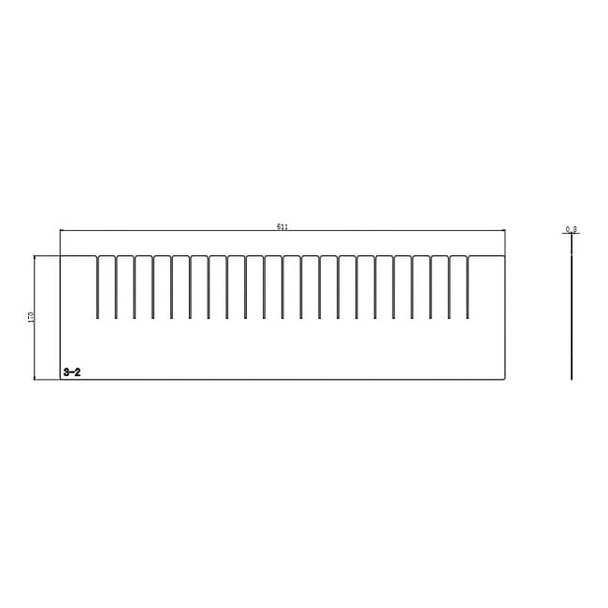 Manufacturer Varies Steel Divider, 24 in L, 5 5/8 in H 493X16