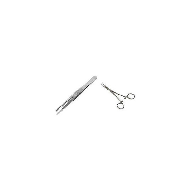 MABIS Stainless Steel Tweezers Thumb Dressing Forceps Serrated Forceps Silver