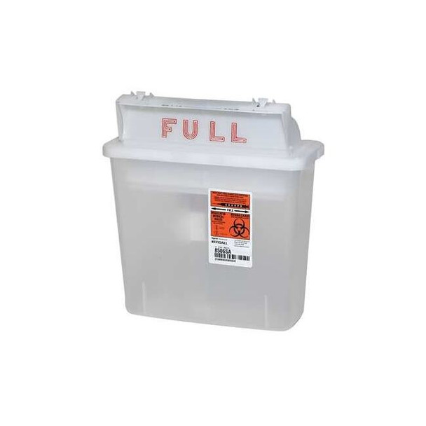 Covidien Sharps Container,1-1/4 Gal.,Clear,PK5 SSSS100506