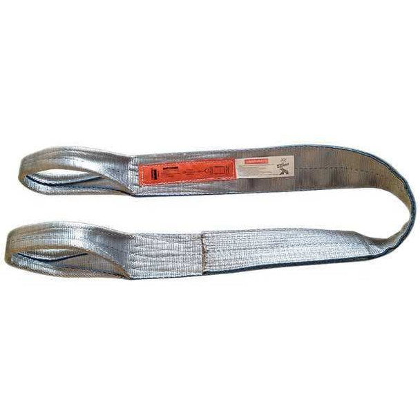 Dayton Web Sling, Type 3, 3 ft L, 2 in W, Polyester, Gray 2MJR8