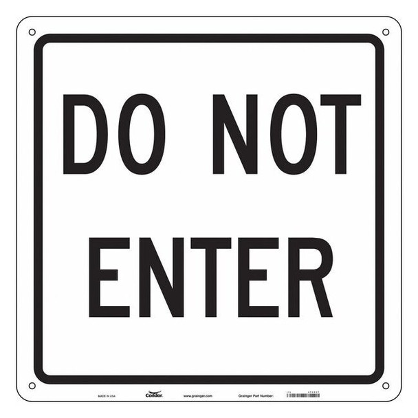 Condor Safety Sign, 24 in Height, 24 in Width, Aluminum, Square, English 472H37