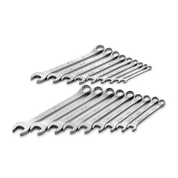 Sk Professional Tools Combo Wrench St,Steel,Chrome,Stnrd, Ofst 87018