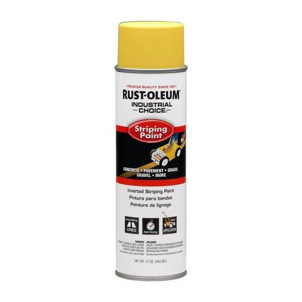 Industrial Choice Striping Paint, 18 Oz, Yellow, Solvent -Based