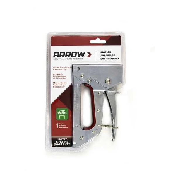 Arrow Fastener Staple Gun,Flat Crown Staples,Cap 100 JT27