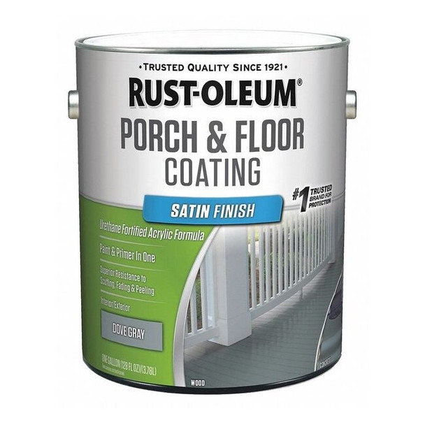Rust-Oleum 1 gal Floor Coating, Satin Finish, Dove Gray, Water Base 320417