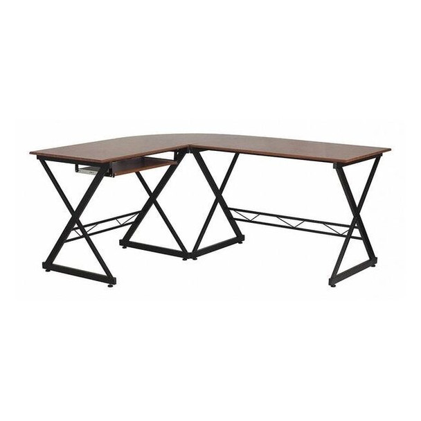 L Shaped Desk Office Desk, 50" D X 29-3/4" H, 87" W X Laminate, Teakwood