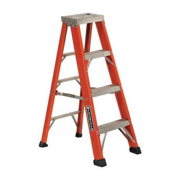 Louisville 4 ft Fiberglass Stepladder, 375 lb Capacity FS1304HD