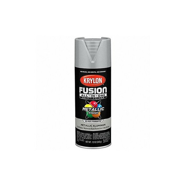 Krylon Metallic Spray Paint, Aluminum, Metallic, Solvent, 12 oz K02766007