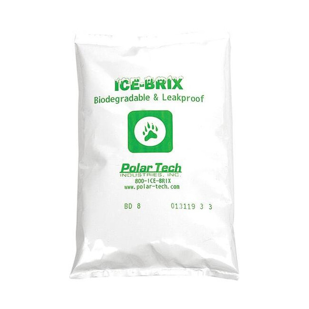 Ice-Brix Poly Pouch, Reuseable, Biodegradable, Leakproof, 8 oz., PK18