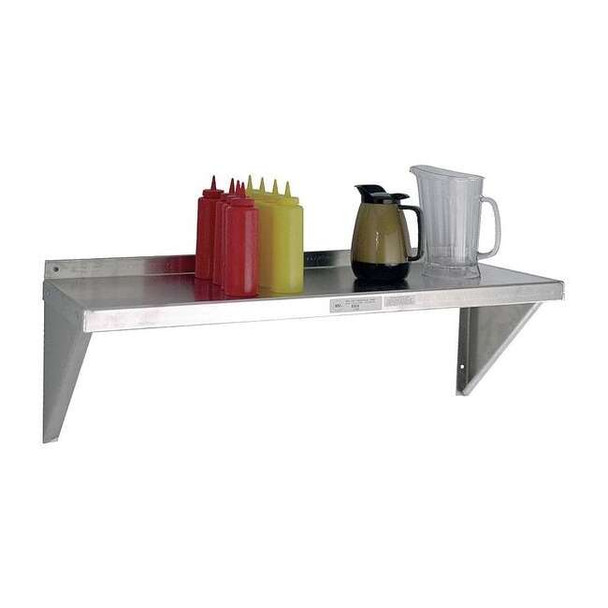 New Age Industrial Aluminum Wall Shelf, 12"D x 60"W x 13-1/4"H, Silver 1127A