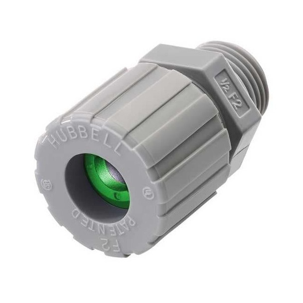 Hubbell Wiring Device-Kellems Liquid Tight Connector,1/2 in.,Green SHC1019CR