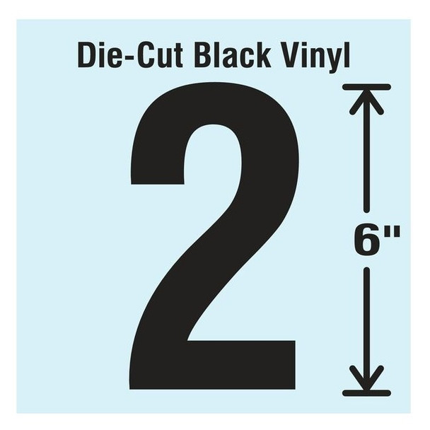 Stranco Number Label, Vinyl, 6 in H, 3-1/4 in W DBV-SINGLE-6-2
