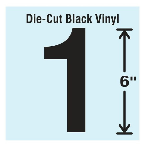 Stranco Number Label, Vinyl, 6 in H, 1-1/4 in W DBV-SINGLE-6-1