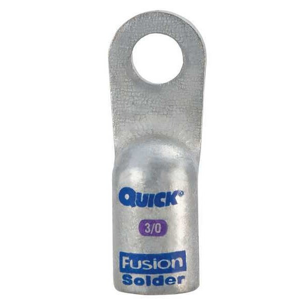 One-Hole Compression Lug, 3/8 in Stud, Standard Barrel, Copper, Purple