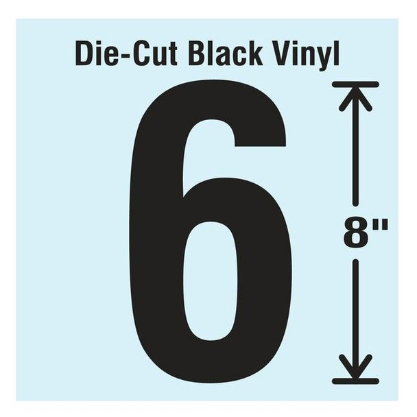 Stranco Number Label, Vinyl, 8 in H, 4-3/8 in W DBV-SINGLE-8-6