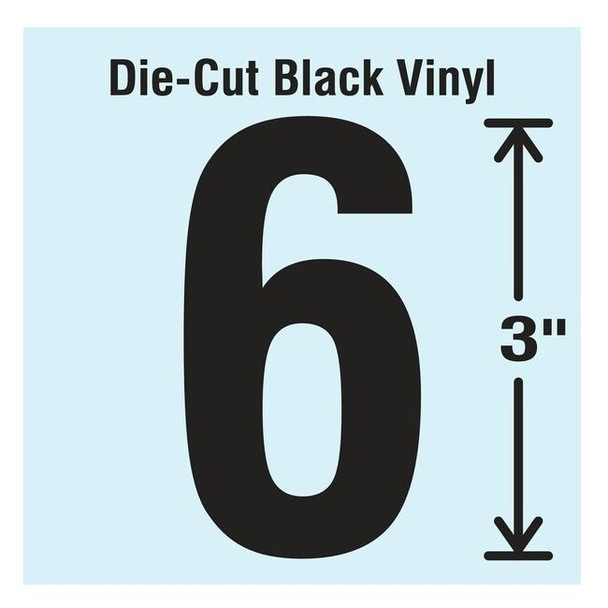 Stranco NumberLabel,Vinyl,3inH,1-5/8inW,PK10 DBV-3-6-10