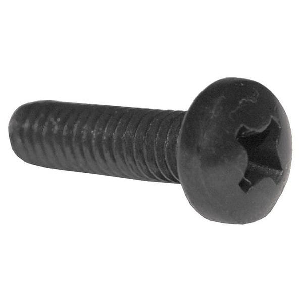 #8-32 x 5/8 in Phillips Pan Machine Screw, Black Oxide Steel, 100 PK