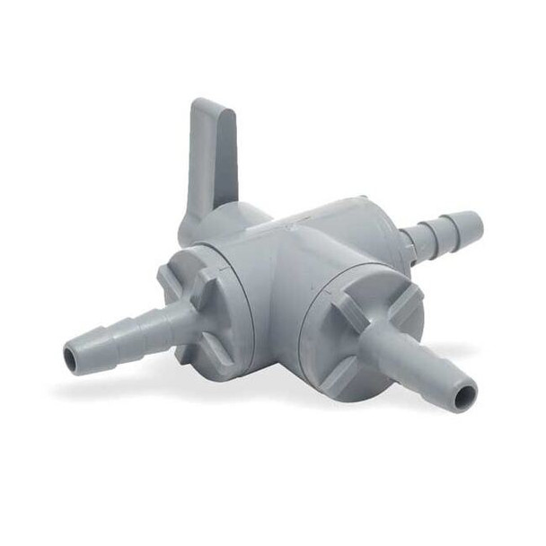 Manufacturer Varies 1/4" Barb PVC Ball Valve 3-Way, Overall Length: 3.0" 6903290
