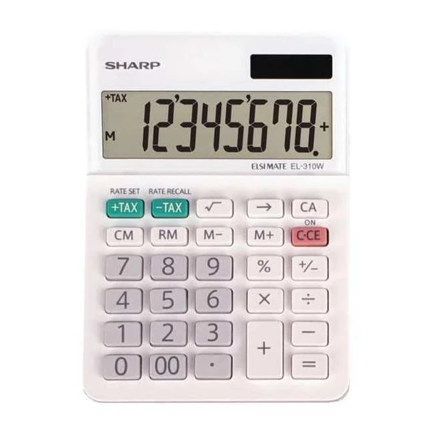 Sharp Desktop Calculator,LCD,8 Display Digits EL-310WB