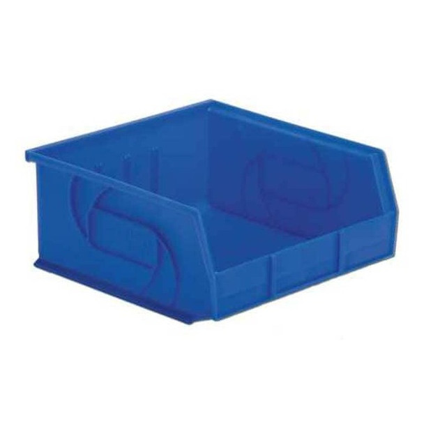 Hang & Stack Storage Bin, Plastic, Blue, 5 in H, 11 in W, 10 7/8 in L