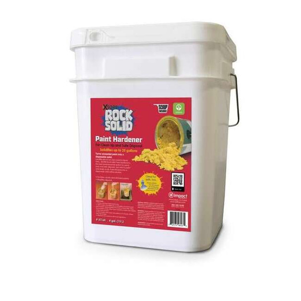 Rock Solid Paint Solidifier, Paint Hardener, Pail with Scoop, 4 Gal