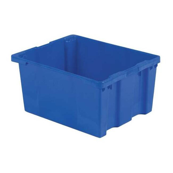 Hang & Stack Storage Bin, Plastic, Blue, 15 1/8 in H, 24 in W, 30 1/8 in L