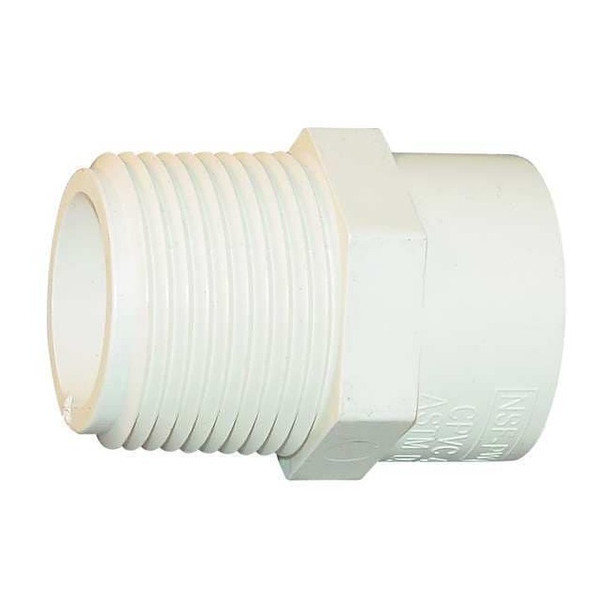 CPVC Adapter, CTS, Schedule SDR-11, 3/4" Pipe Size, MIP x CTS Socket Hub