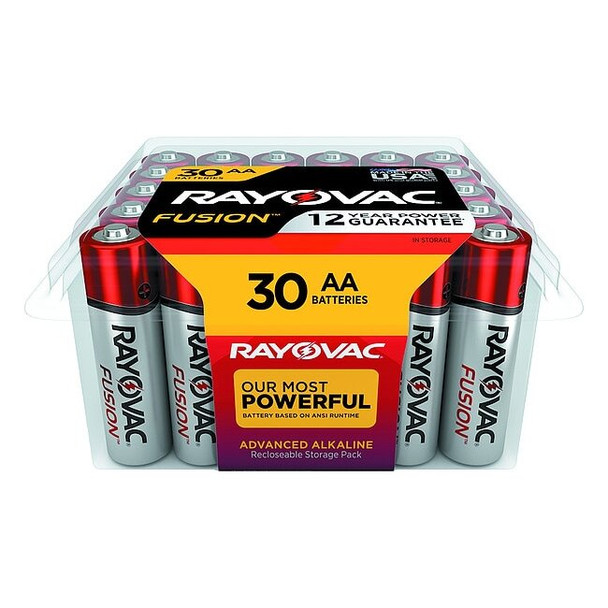 Rayovac Fusion AA Alkaline Battery, 1.5V DC, PK30 81530PPFUS