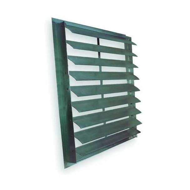 48 in 51"H-W 6.5"L Extrd Alu Backdraft Dampr, 48-1/2 in x 48-1/2 in, Aluminum