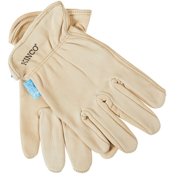 Kinco HydroFlector Men's Medium Water-Resistant Tan Cowhide Driver Glove 398P-M