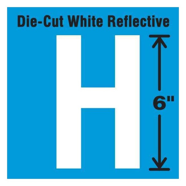 Stranco Letter Label, Vinyl, 6 in H, 3-3/8 in W DWR-6-H-EA