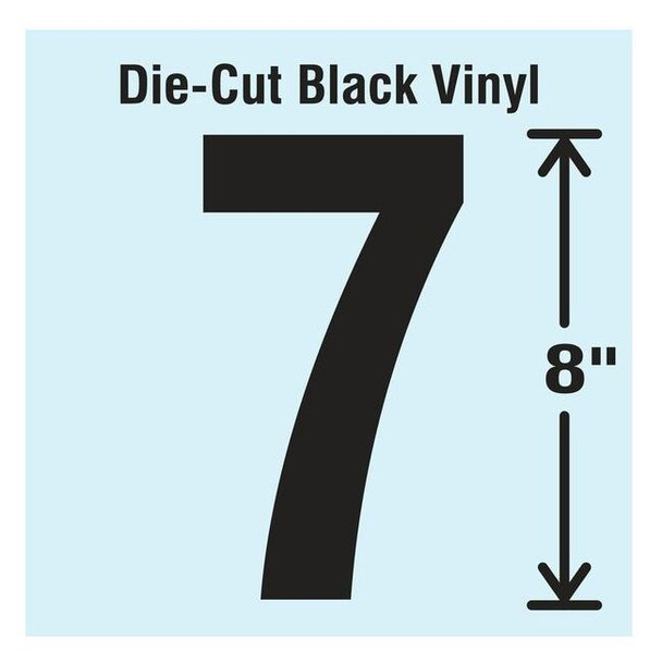 Stranco Number Label, Vinyl, 8 in H, 4-3/8 in W DBV-SINGLE-8-7
