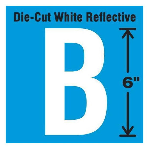 Stranco Letter Label, Vinyl, 6 in H, 2-3/4 in W DWR-6-B-EA