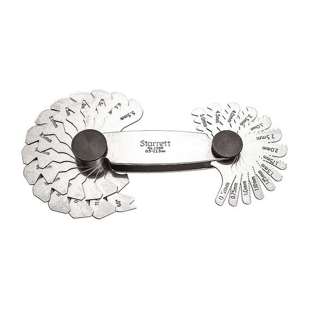 Starrett Thread Pitch Gauge Set,Thread Ang 60 deg 159M