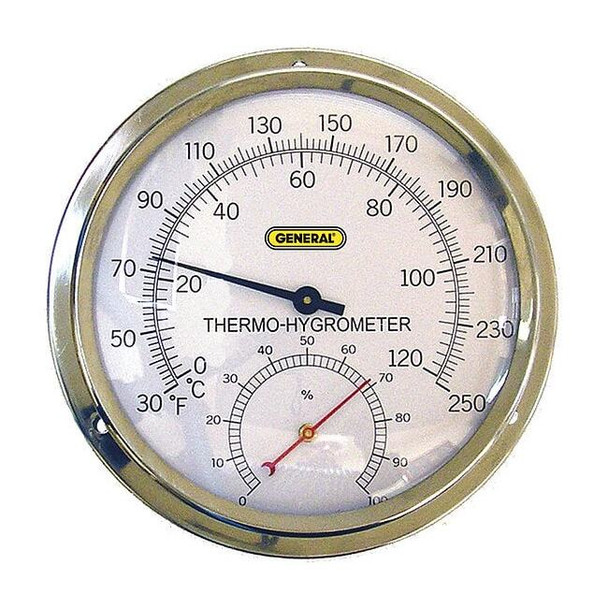 General Tools Indoor Analog Hygrometer,30 to 250 F 3LYU4