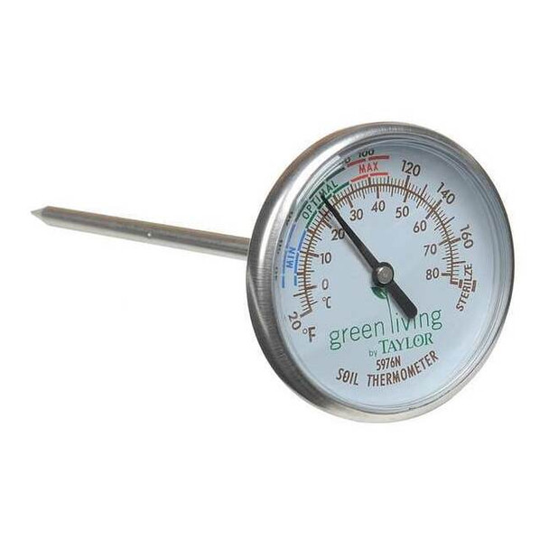 Taylor Bimetal Thermom,2 In Dial,20 to 180F 5976-35