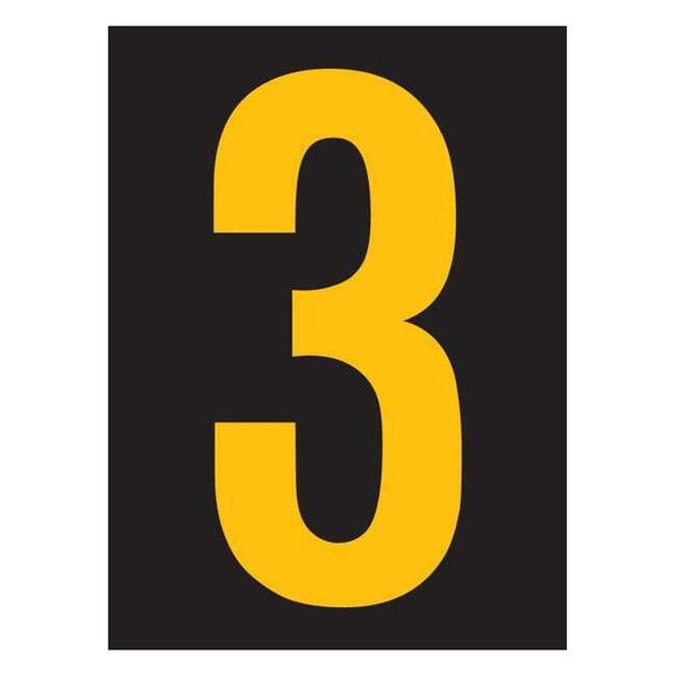 Stranco Number Label, Vinyl, 2-7/8 in H, 1-3/4 in W, PK25 RUM200-3-YB
