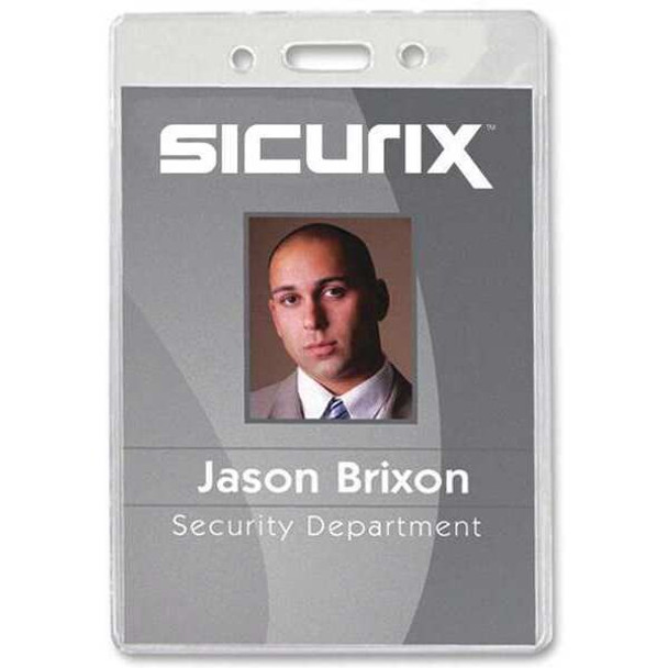 Sicurix ID Badge Holder,Vertical,PK50 BAU 67825