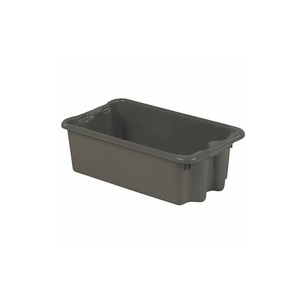 Hang & Stack Storage Bin, Plastic, Gray, 7 7/8 in H, 14 1/8 in W, 24 in L